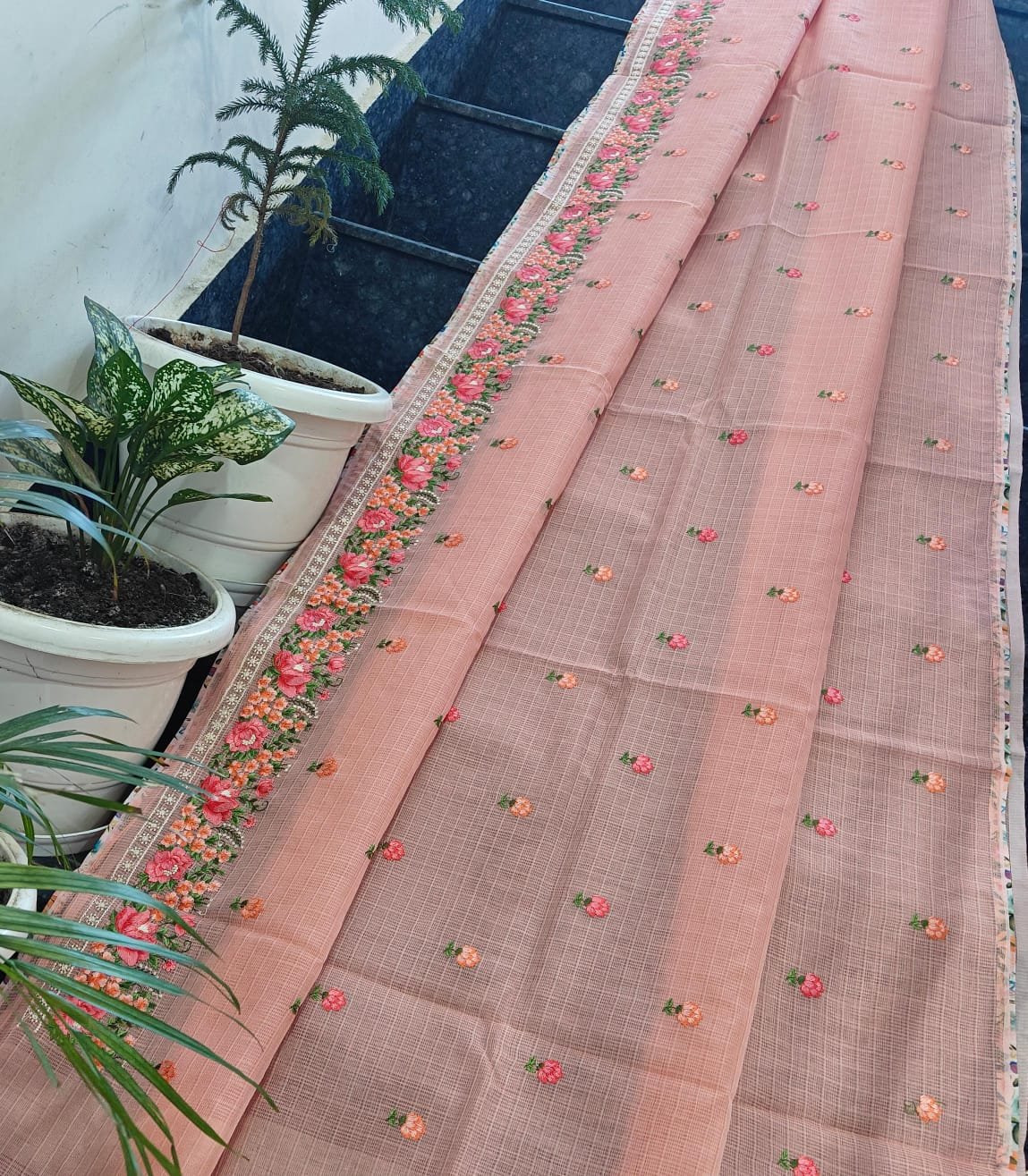 Kota Doria Saree – Embroidery Work image 5
