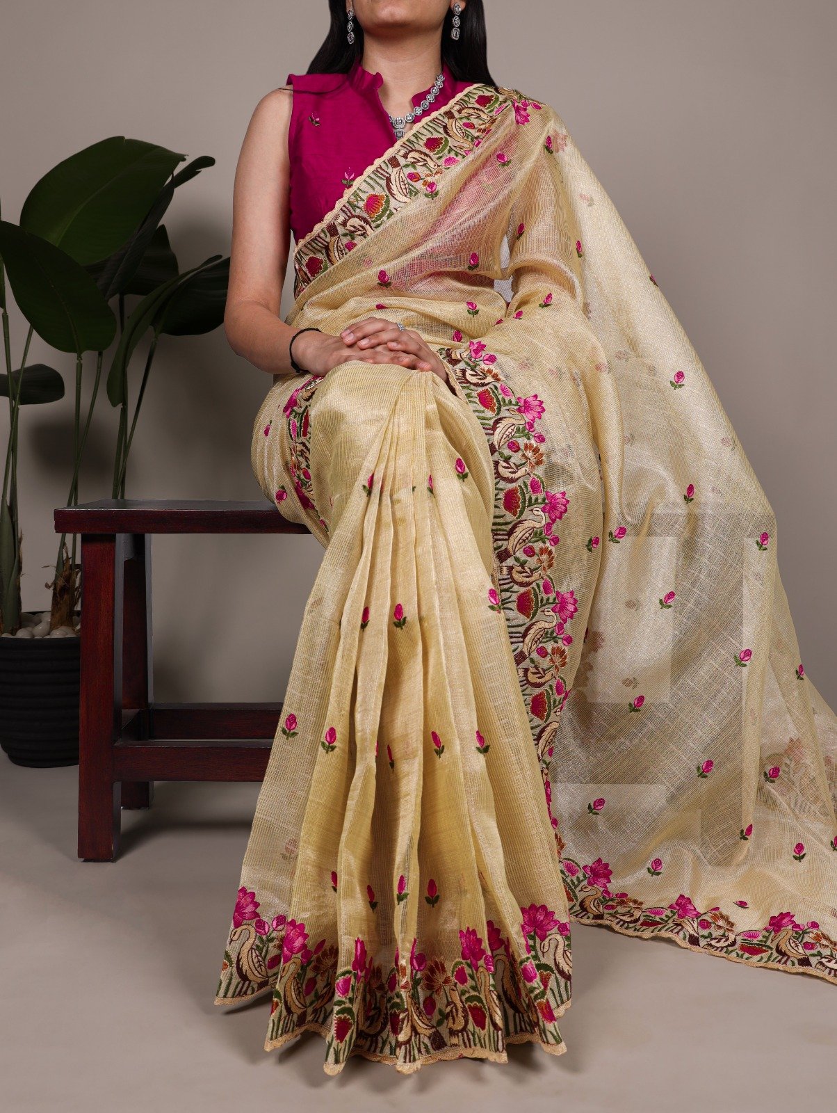 14 Kota Doria Zari Tissue Saree