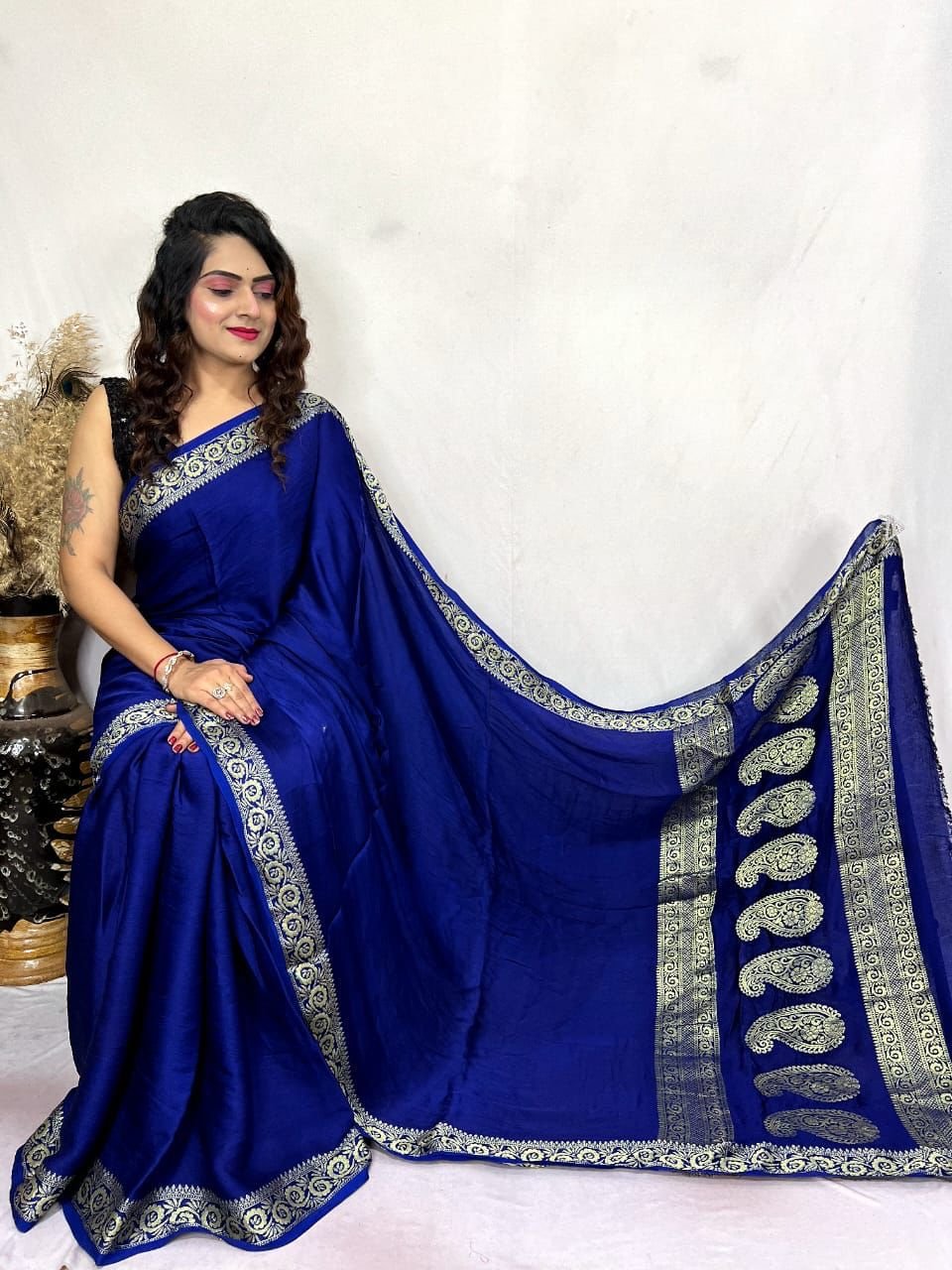 Pure modal silk saree- image 5