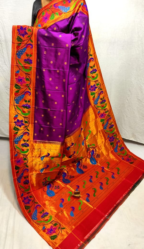 Brocade Paithani Pure Silk Saree image 5
