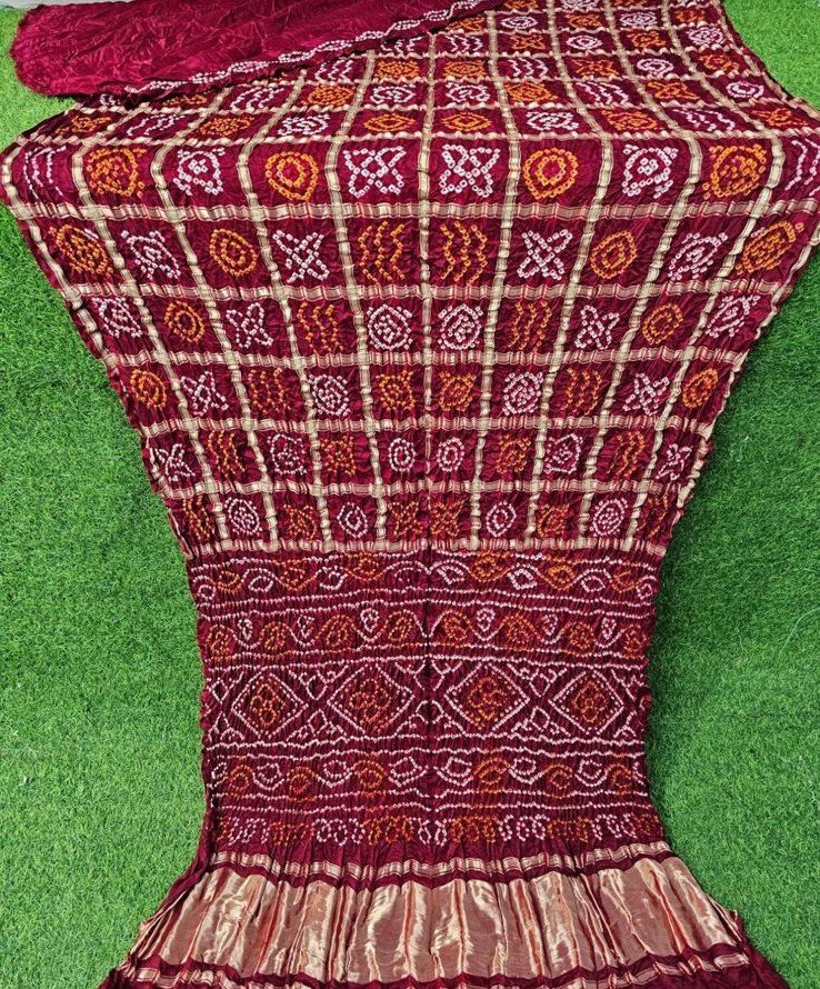 Model Gaji Silk Hand Bandhej Fancy Saree Gatchola Saree image 5