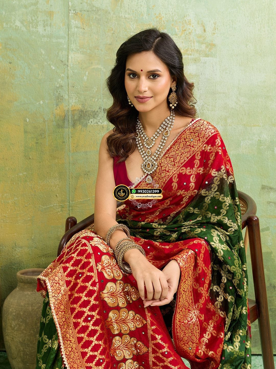 Banarasi Silk With Heavy Zari Work Saree with Handwork (Dual color) image 10
