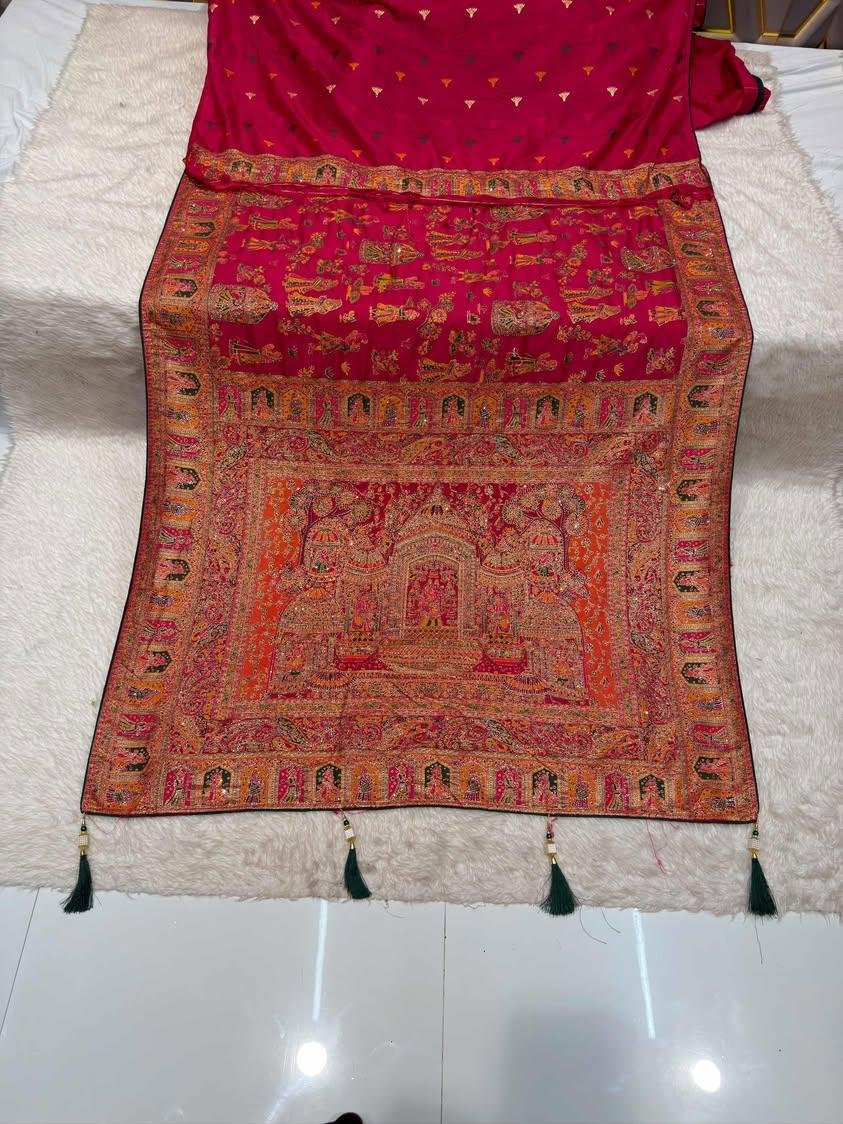 Dola Silk With Meenakari And Siroski Work image 6