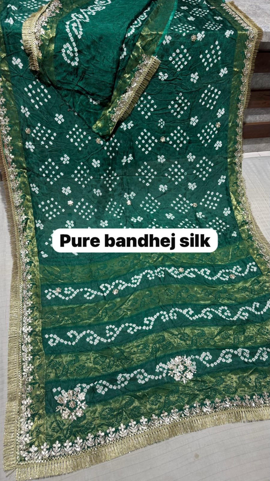Pure HO Silk Handloom Silk Pure Bandhej Silk image 4
