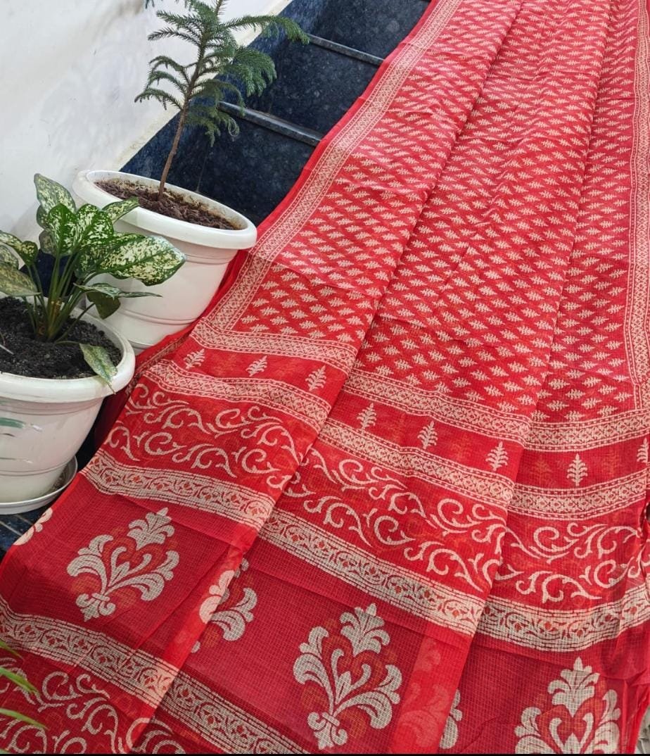 14 Pure Kota Doria Saree Indigo Print image 17