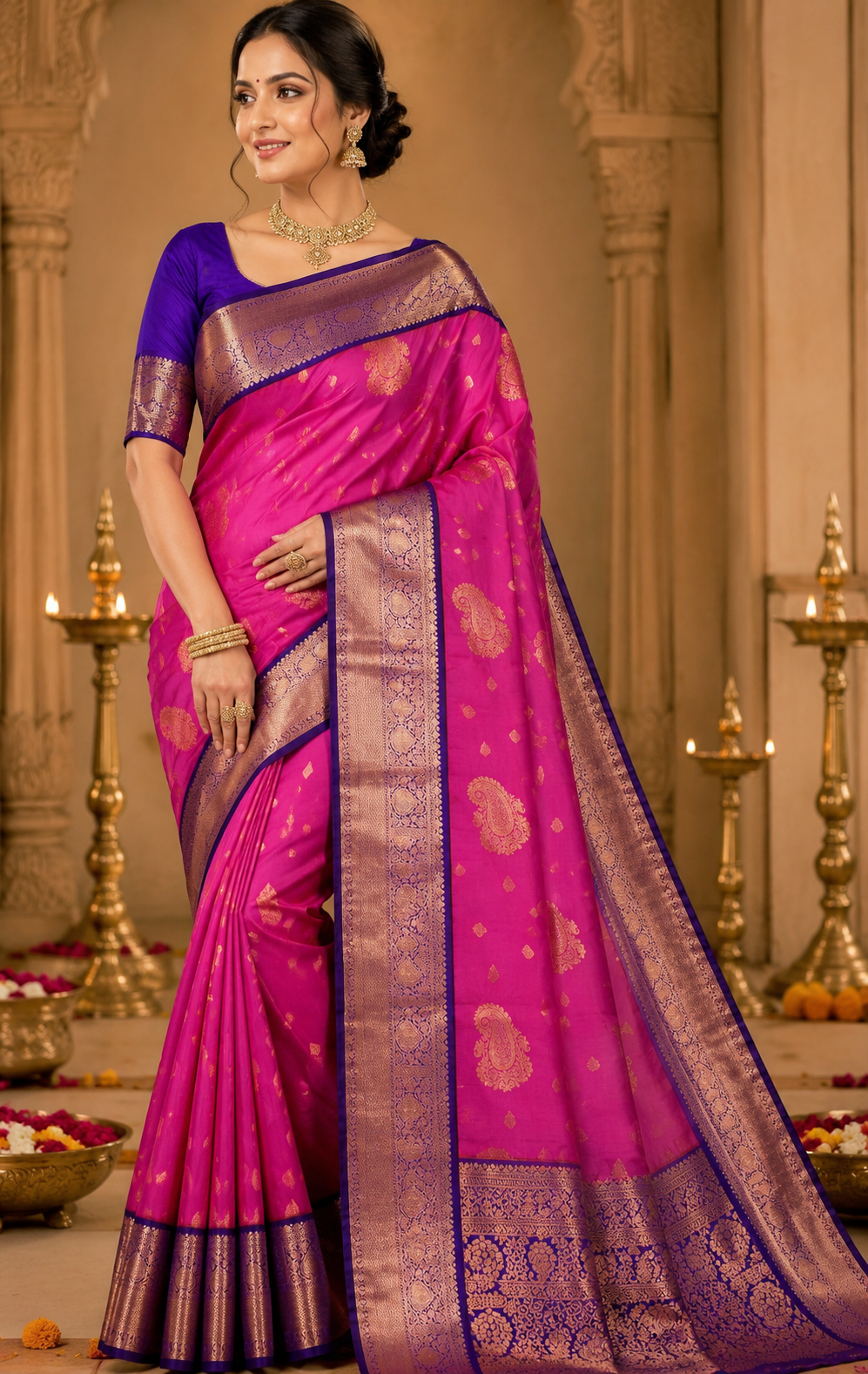 6 Korvai Kanchi Semi Silk Sarees image 5