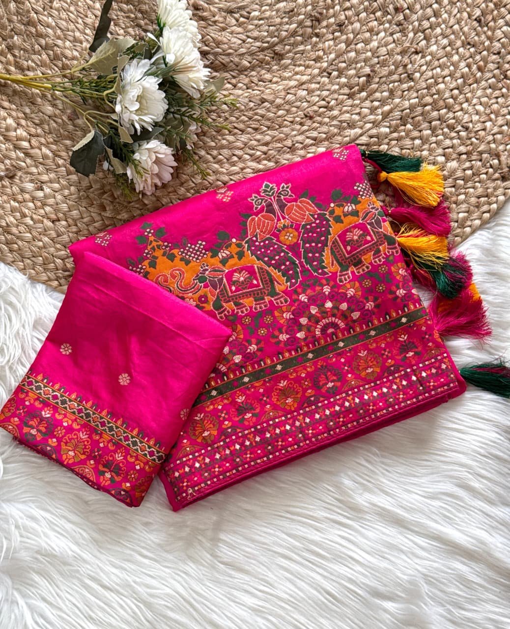 6 Rajwadi Pashmina saree image 12